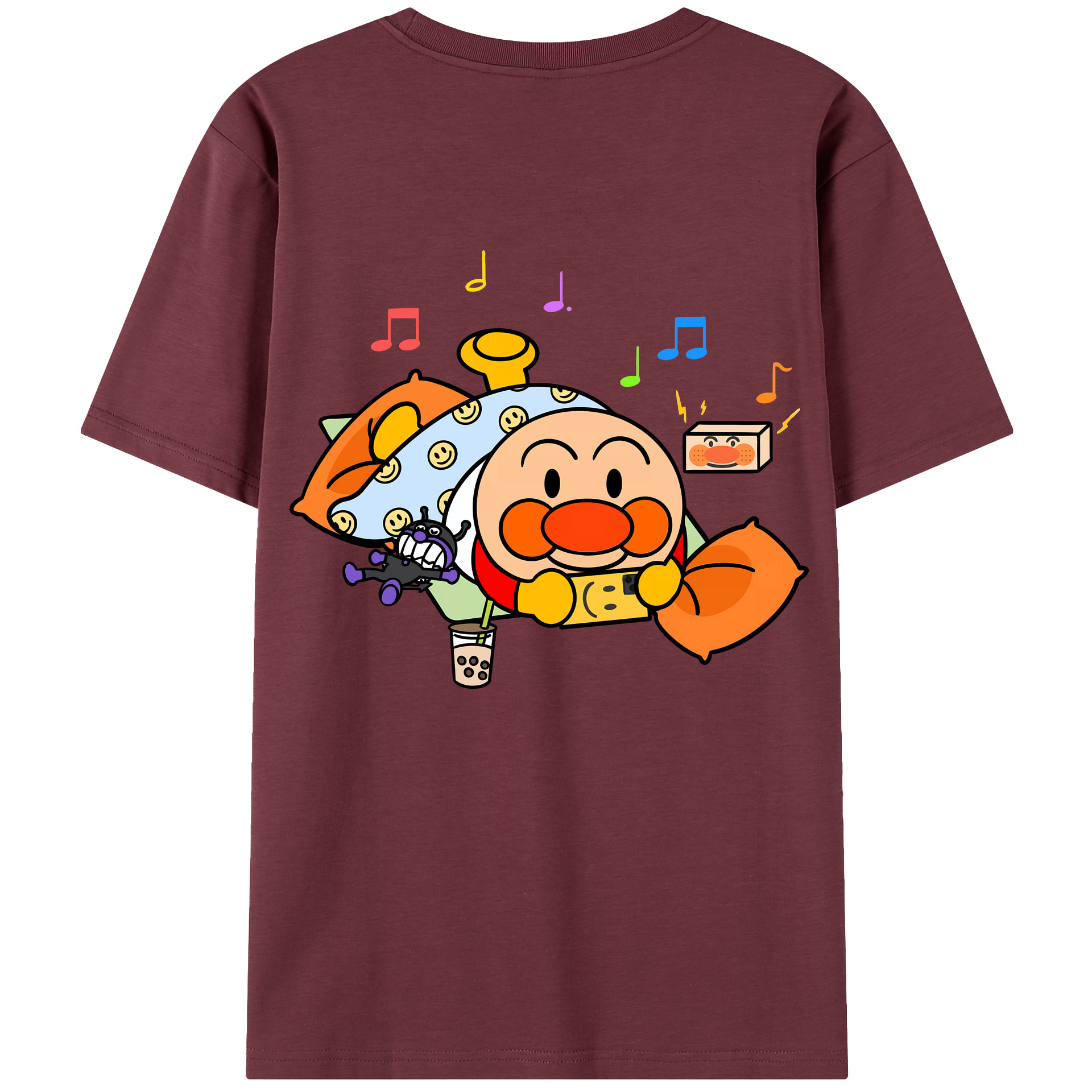 （画像用） アンパンマン Anpanman 綿100％半袖Tシャツ（背面プリント）